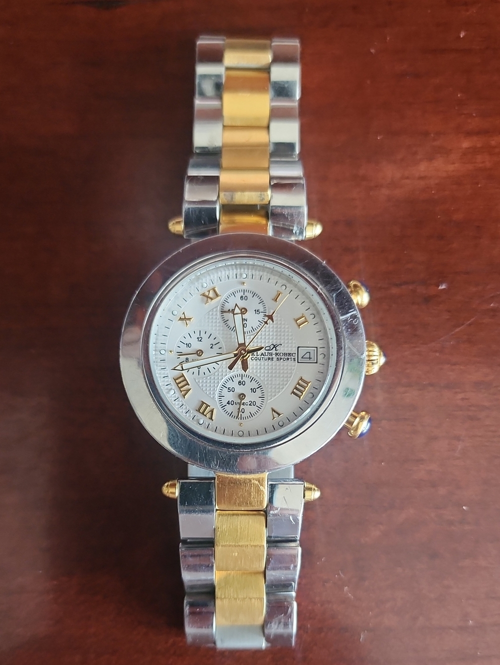 Two-Tone Gold and Silver Men's Chronograph Watch